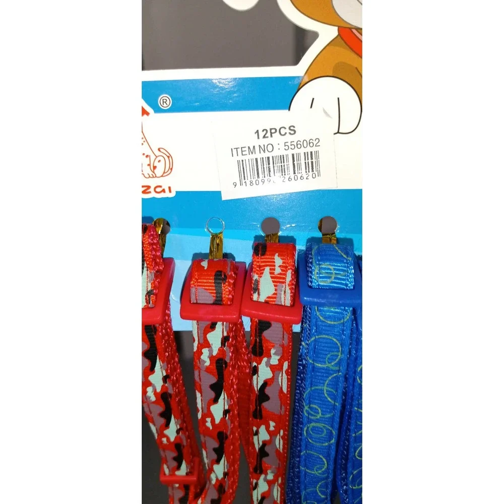 Anzai Pet Supplies 12 Multi print pet collars with clip and bell